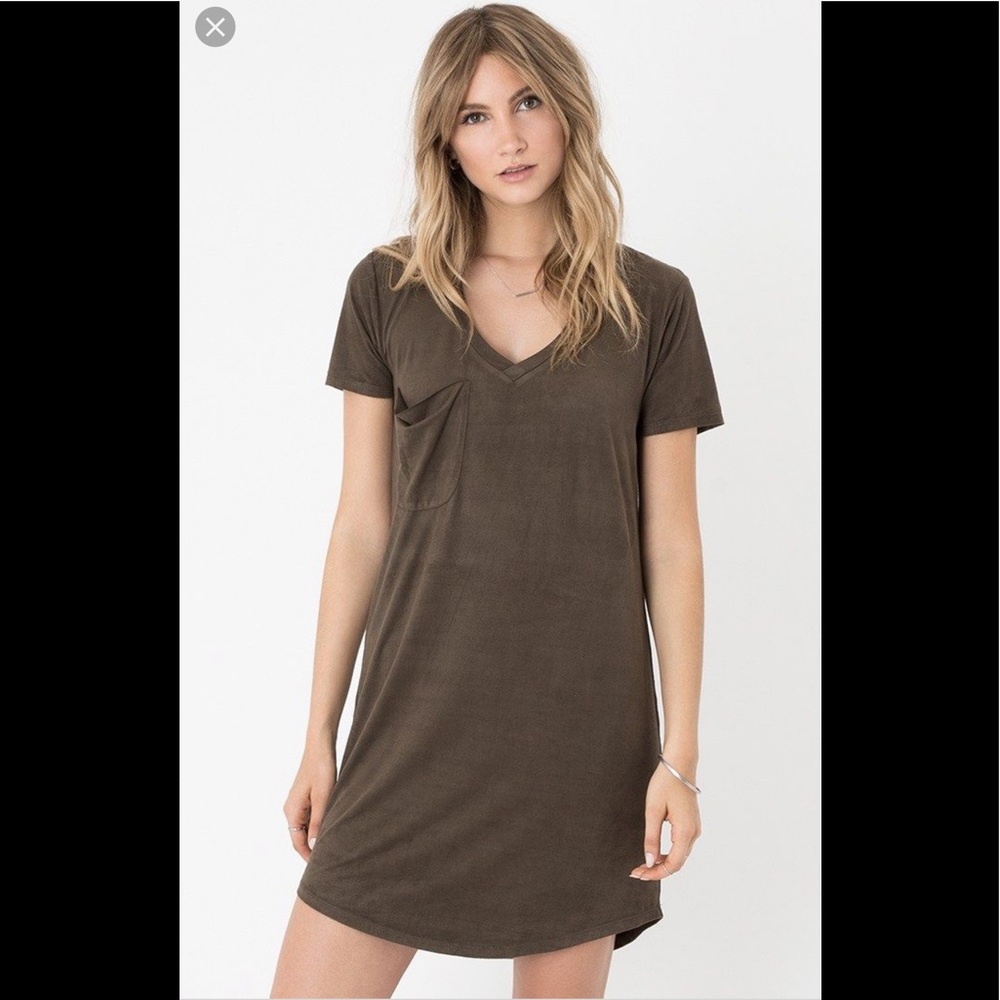 Z Supply faux suede pocket T-shirt dress